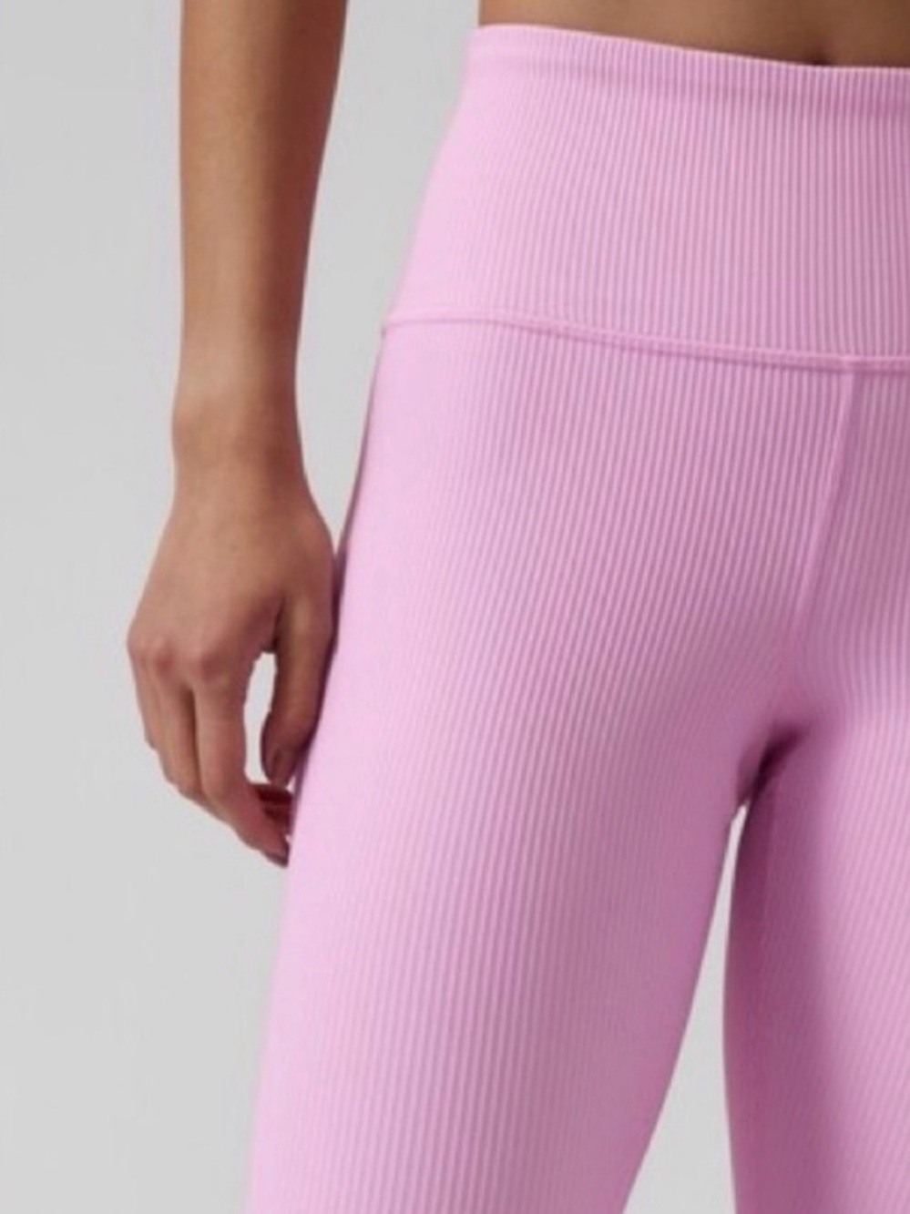 Athleta Elation Rib Tight Ribbed High-Waist Leggings - Pink